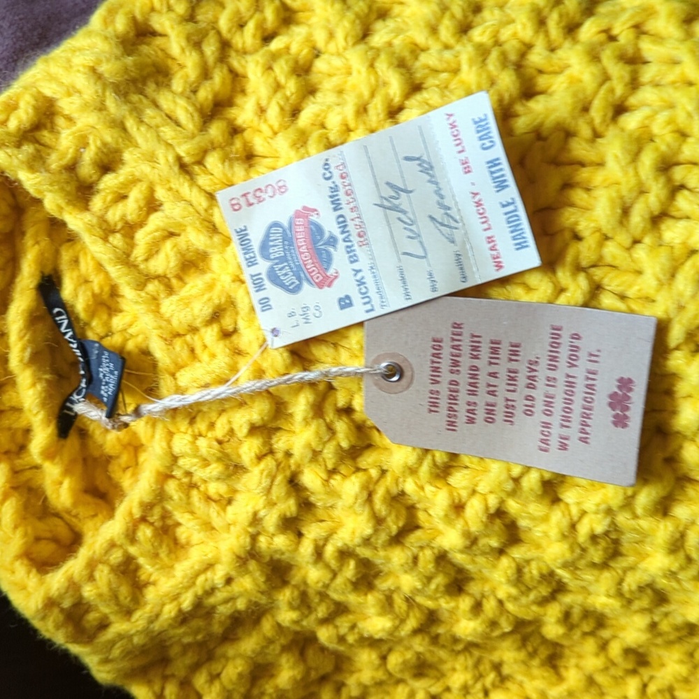 Lucky Brand Yellow Brand Sweater Top - Picture 2 of 4